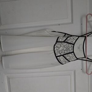 Forever 21 White Dress with Black Lace Overlay